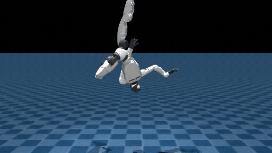 G1 robot getting up using reinforcement learning